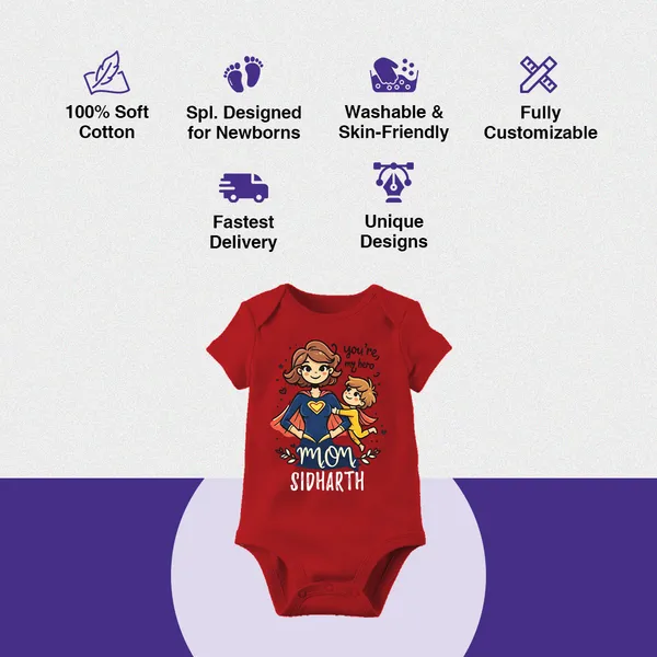 Red_Cotton_Superhero_Graphic_Print_Romper_For_Baby