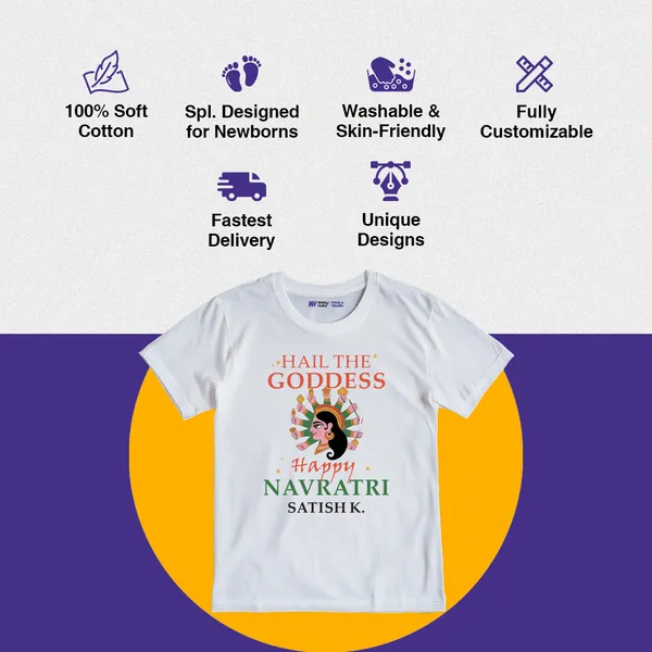 White_Cotton_Navratri_Goddess_Print_T-Shirt_For_Baby