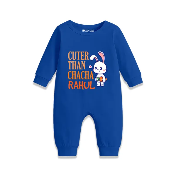 Blue_Cotton_Cuter_Than_Chacha_Rahul_Customized_Romper_For_Babies