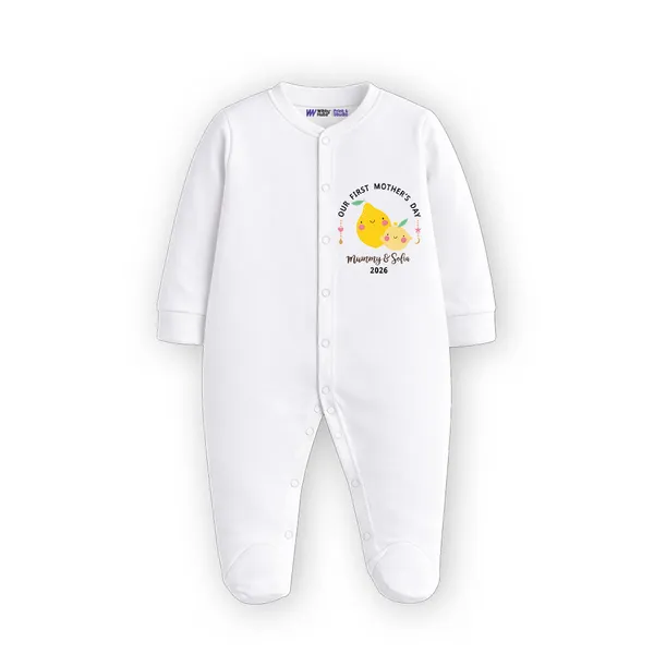 White_Cotton_First_Mother'S_Day_2026_Romper_For_Newborn