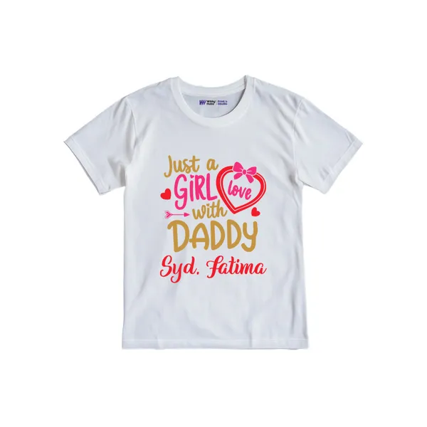 White_Personalized_Daddy'S_Girl_Cotton_T-Shirt_For_Babies