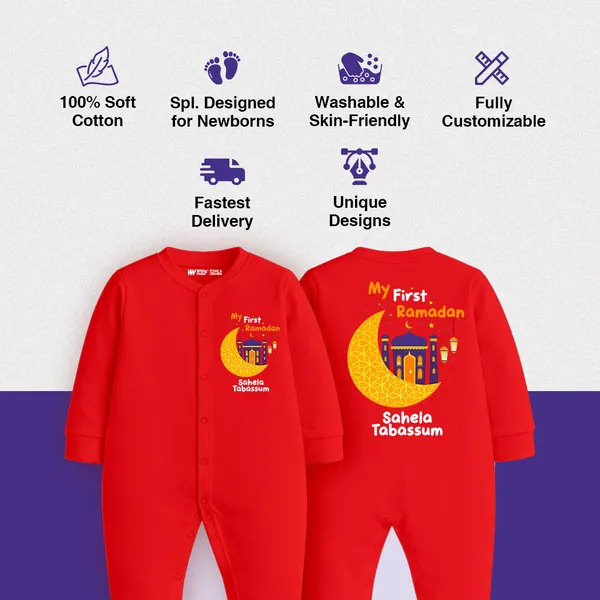 Red_Ramadan_Customized_Print_Baby_Romper_For_First_Month