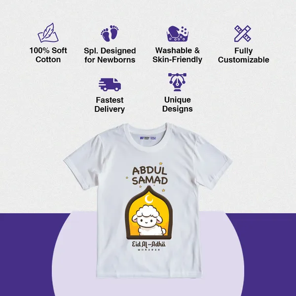 White_Cotton_Custom_Print_Eid_T-Shirt_For_Baby