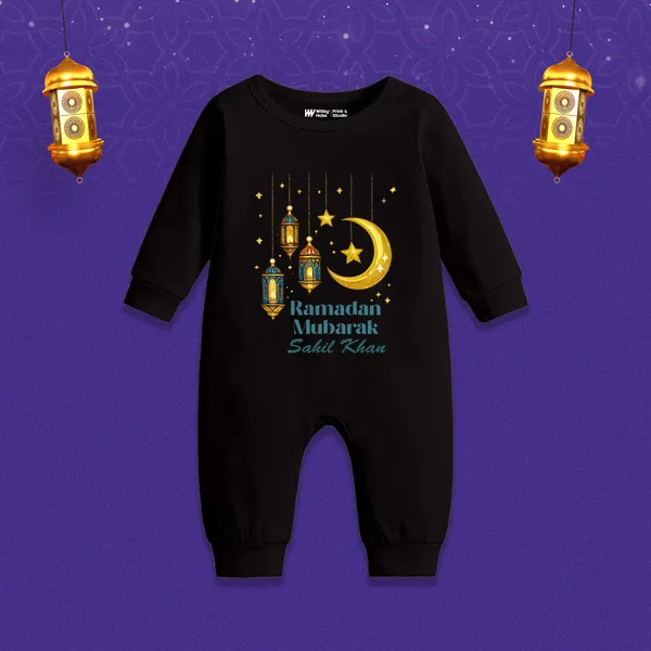 Black_Cotton_Ramadan_Mubarak_Personalized_Full_Sleeve_Romper_For_Baby