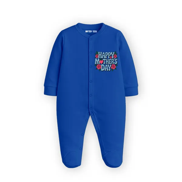Blue_Cotton_Happy_Mother'S_Day_Long_Sleeve_Romper_For_Newborns