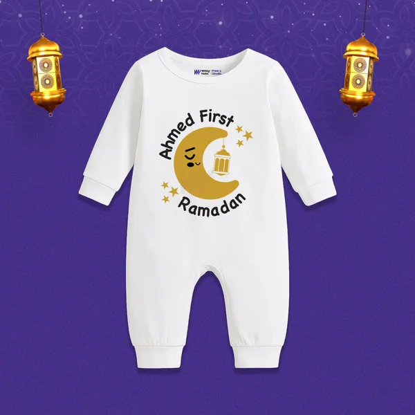 White_Cotton_Ahmed_First_Ramadan_Printed_Baby_Romper