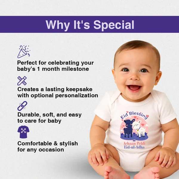 White_Cotton_Eid_Blessing_Customized_Baby_Romper