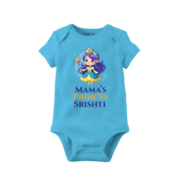 Mama'S_Princess_Srishti_Customized_Blue_Cotton_Romper_For_Baby_Girls