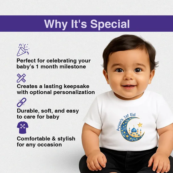 Ayaan'S_1St_Eid_White_Cotton_Printed_T-Shirt_For_Kids