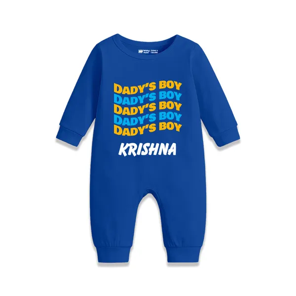 Blue_Personalized_Daddy'S_Boy_Full_Sleeve_Romper_For_Baby_Boys