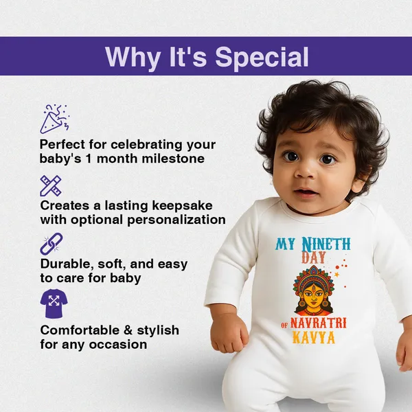 White_Cotton_My_Nineth_Day_Of_Navratri_Kavya_Baby_Romper