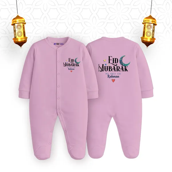 Pink_Cotton_Eid_Mubarak_Personalized_Romper_For_Baby