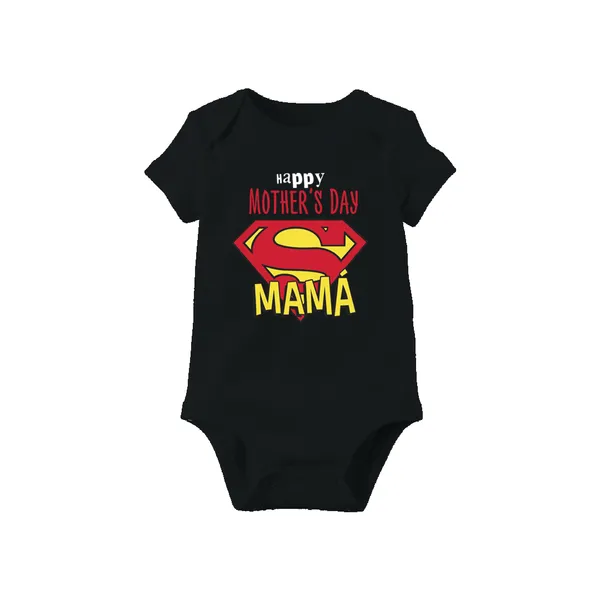 Black_Cotton_Happy_Mother'S_Day_Super_Mama_Baby_Bodysuit