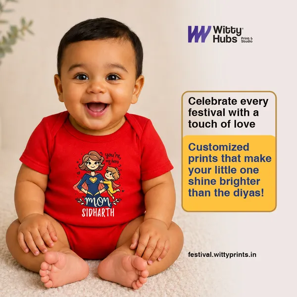 Red_Cotton_Superhero_Graphic_Print_Romper_For_Baby