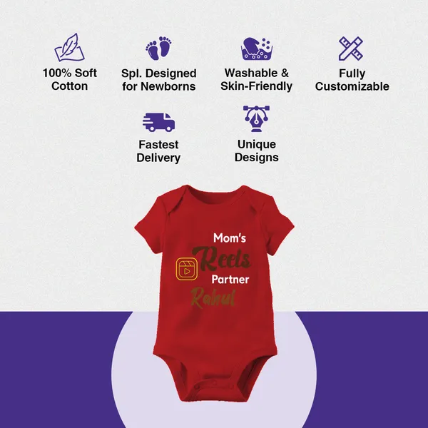 Red_Cotton_Mom'S_Reels_Partner_Printed_Bodysuit_For_Babies