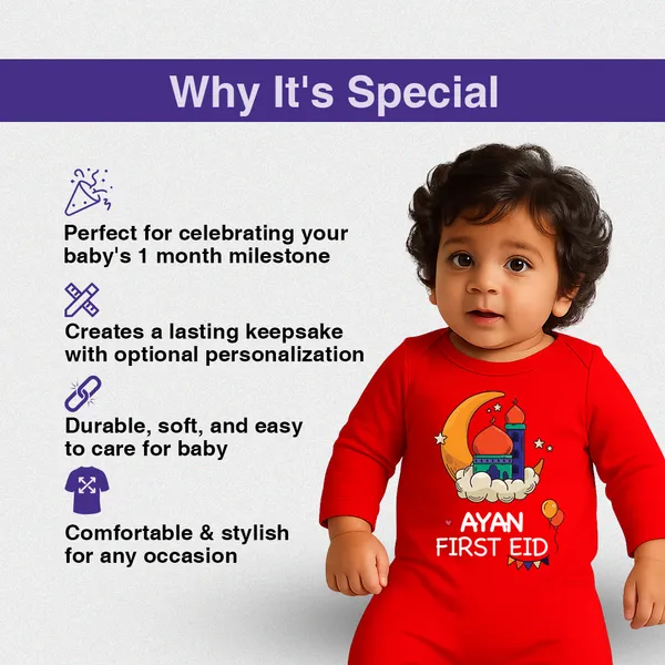 Red_Cotton_First_Eid_Printed_Romper_For_Baby