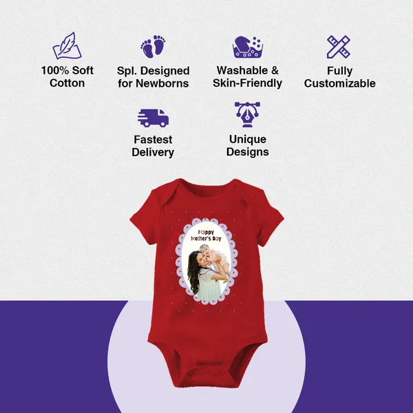 Red_Cotton_Personalized_Photo_Print_Romper_For_Baby