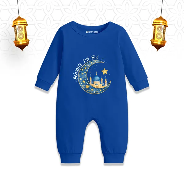 Blue_Cotton_Baby'S_1St_Eid_Printed_Romper_For_Infants