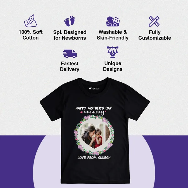 Black_Cotton_Personalised_Photo_Print_T-Shirt_For_Baby
