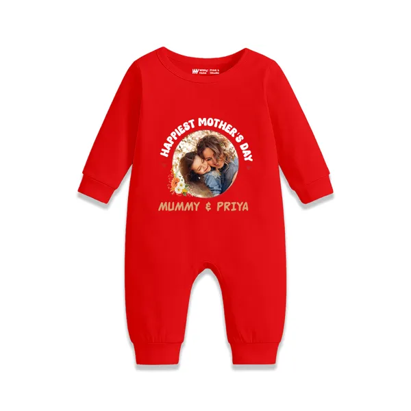 Red_Cotton_Happiest_Mother'S_Day_Romper_For_Baby