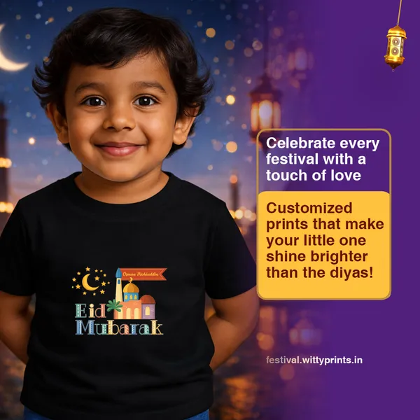 Black_Eid_Mubarak_Printed_Cotton_T-Shirt_For_Kids