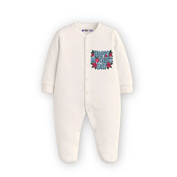 White_Cotton_Happy_Mother'S_Day_Print_Romper_For_Newborn