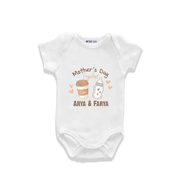 White_Cotton_Mother'S_Day_Together_Onesie_For_Baby
