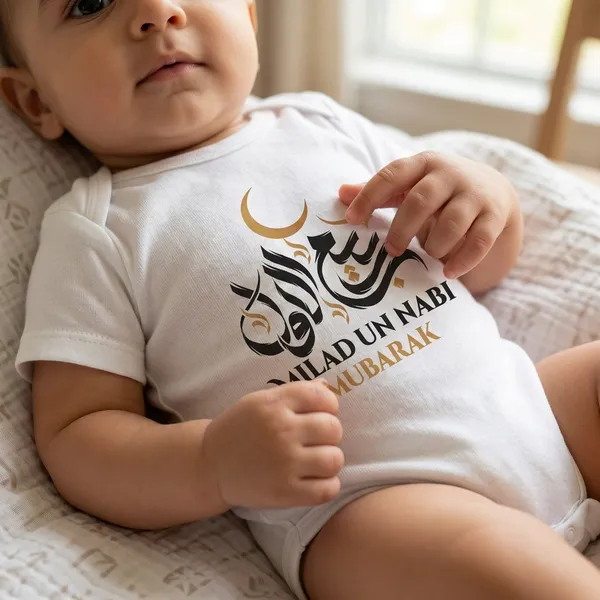 White_Cotton_Milad_Un_Nabi_Arabic_Calligraphy_Bodysuit_For_Baby