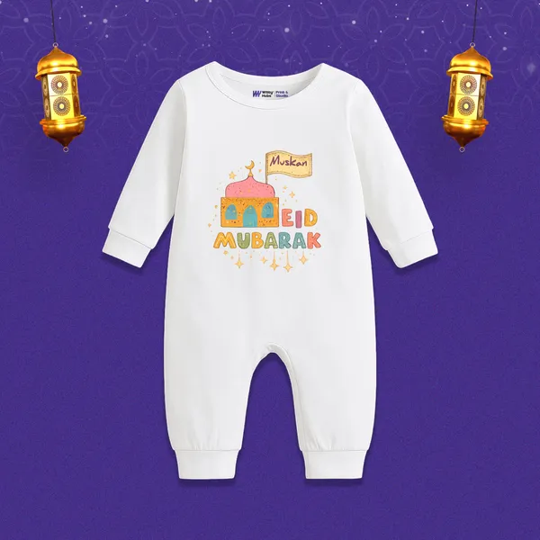White_Cotton_Personalized_Eid_Mubarak_Romper_For_Babies