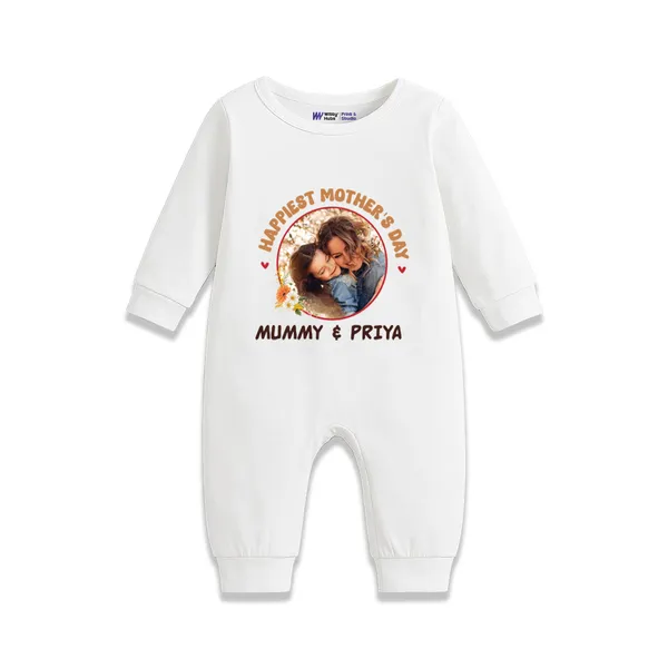 White_Cotton_Happiest_Mother'S_Day_Personalized_Baby_Romper