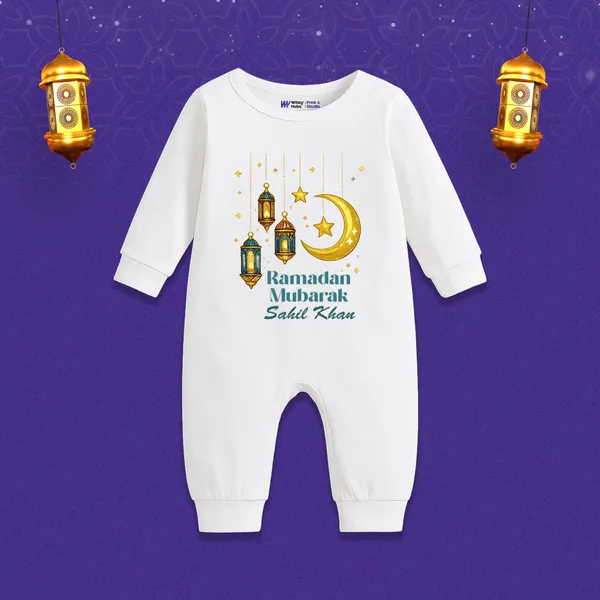 White_Ramadan_Mubarak_Personalized_Baby_Romper