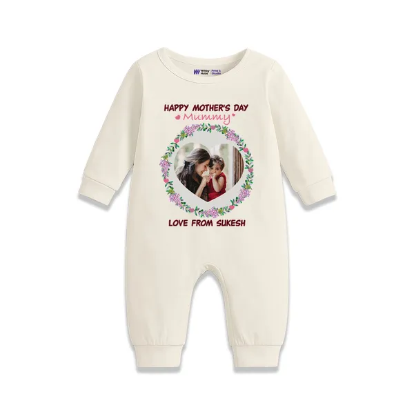 Cream_Cotton_Mother'S_Day_Photo_Print_Full_Sleeve_Romper_For_Baby