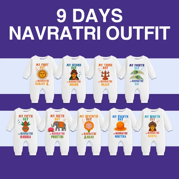 White_Cotton_Personalized_Navratri_Romper_For_Baby