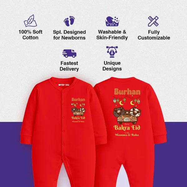 Red_Customized_Bakra_Eid_Print_Baby_Romper_For_Ramadan