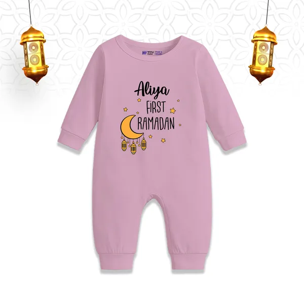Pink_Customized_First_Ramadan_Printed_Full_Sleeve_Romper_For_Baby