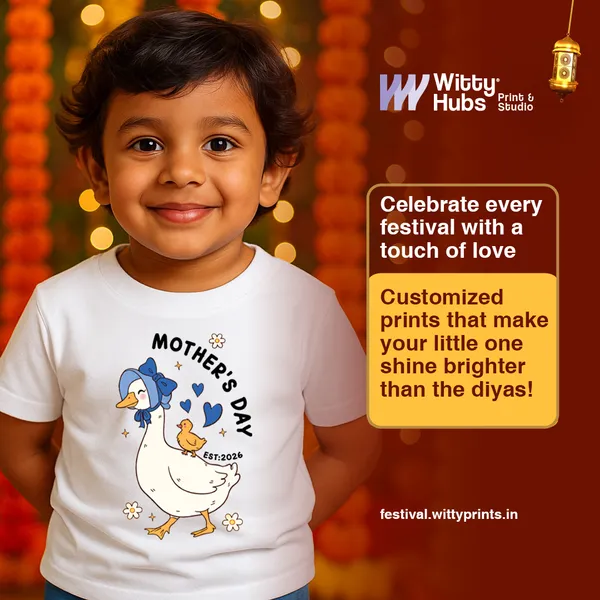 White_Cotton_Mother'S_Day_Graphic_Print_T-Shirt_For_Kids
