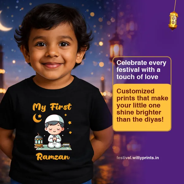 My_First_Ramzan_Black_Cotton_T-Shirt_For_Kids