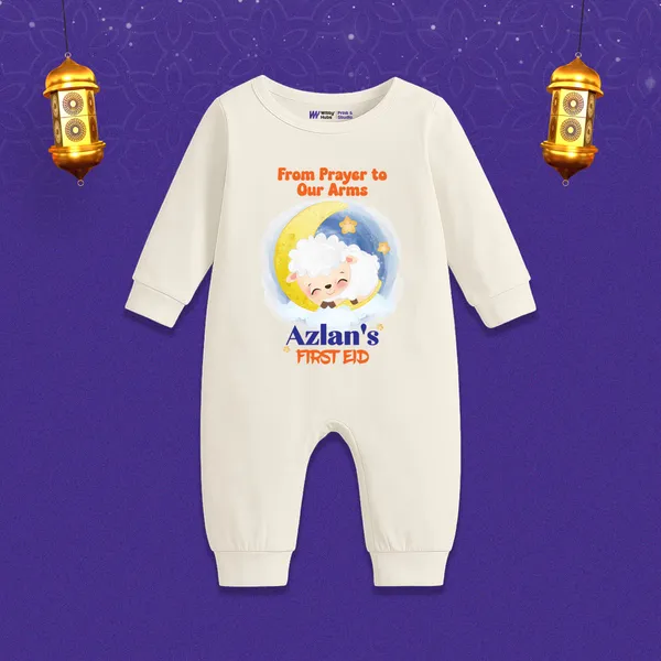 Cream_Cotton_Baby_Romper_With_Personalized_First_Eid_Design