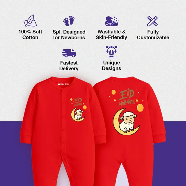 Red_Cotton_Eid_Mubarak_Printed_Romper_For_Baby