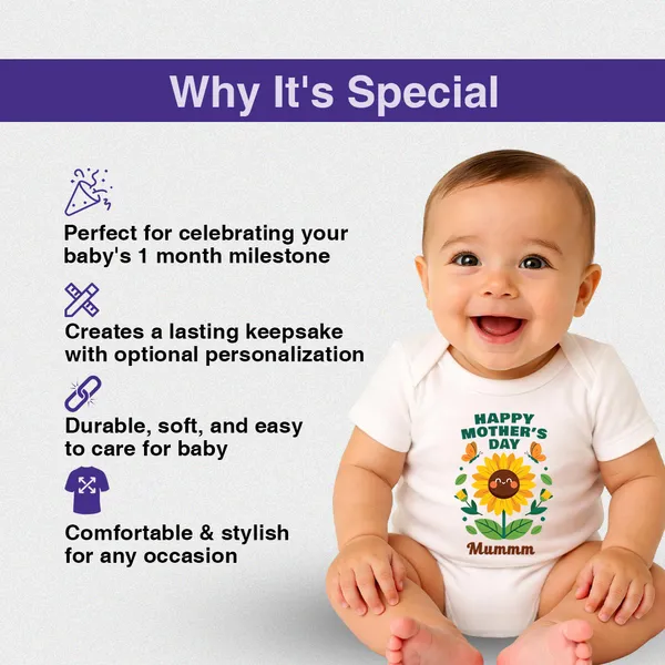 Cream_Cotton_Happy_Mother'S_Day_Sunflower_Print_Bodysuit_For_Baby