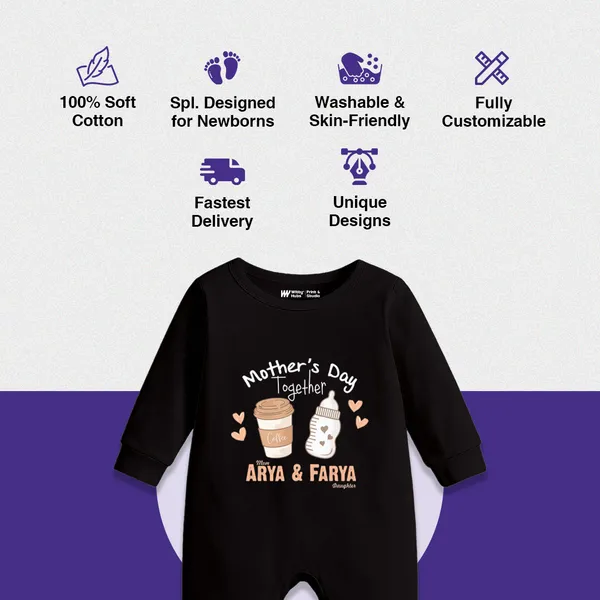 Black_Cotton_Mother'S_Day_Personalized_Romper_For_Baby