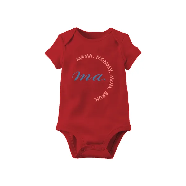 Red_Cotton_Customizable_Name_Print_Baby_Bodysuit_For_Infants