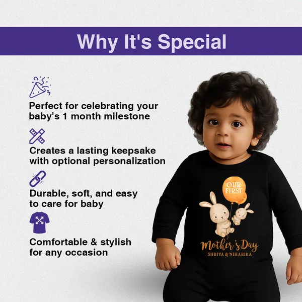 Black_Cotton_Our_First_Mother'S_Day_Personalized_Baby_Romper