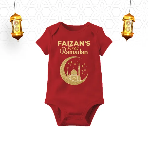 Red_Cotton_First_Ramadan_Printed_Romper_For_Baby