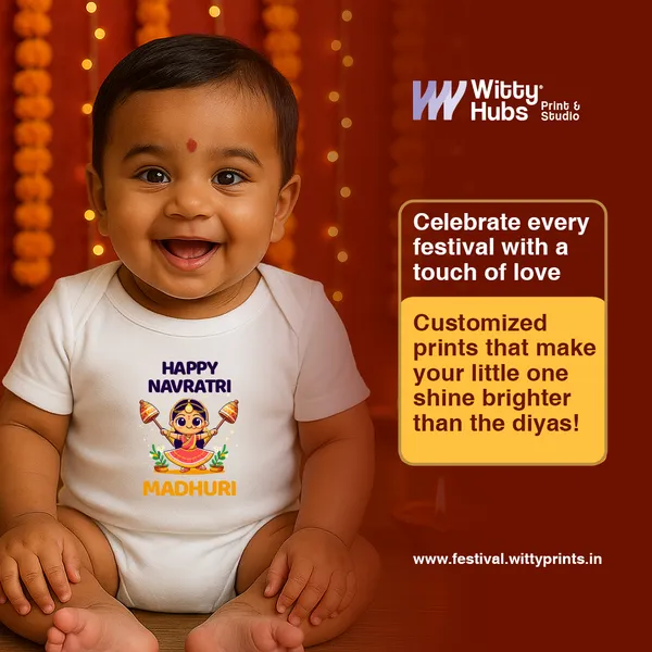 Happy_Navratri_Madhuri_White_Cotton_Baby_Onesie