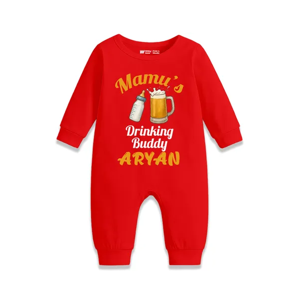 Red_Cotton_Mamu'S_Drinking_Buddy_Romper_For_Baby