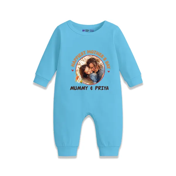 Customizable_Photo_Print_Blue_Romper_For_Baby