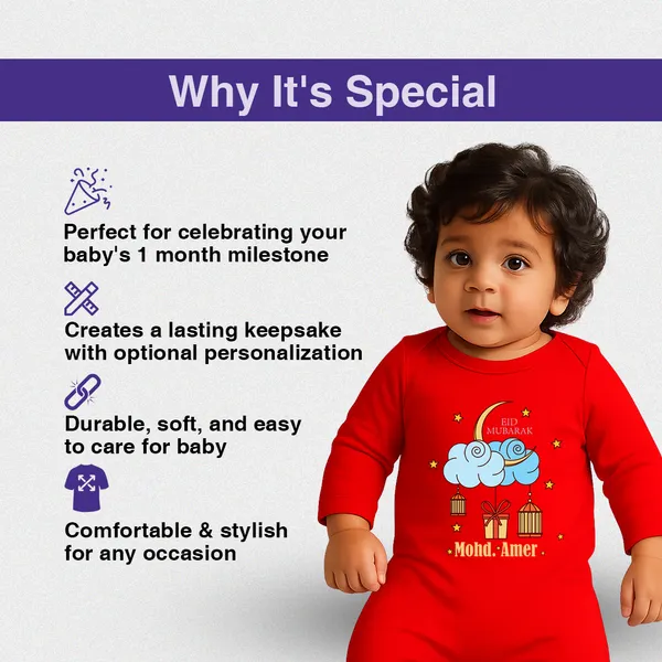 Red_Cotton_Eid_Mubarak_Personalized_Romper_For_Baby