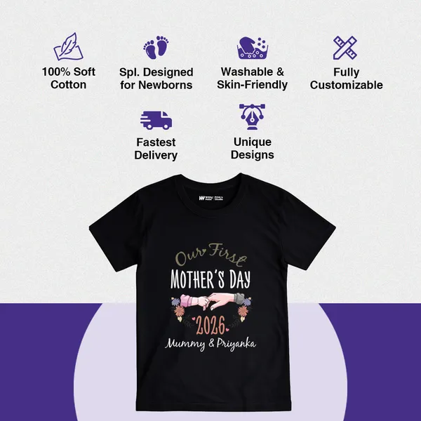 Black_Cotton_Our_First_Mother'S_Day_2026_Baby_T-Shirt