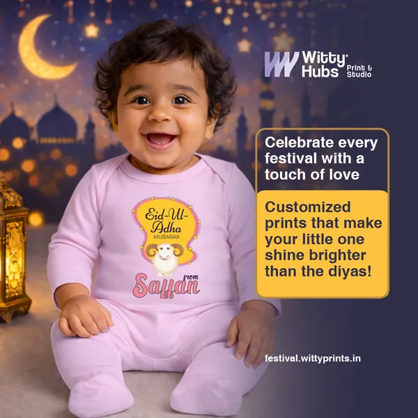 Pink_Cotton_Eid-Ul-Adha_Mubarak_Customizable_Baby_Romper